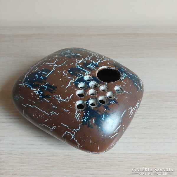Mid century retro Kerezsi pearl ceramic pebble vase, ikebana