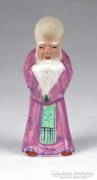 1J572 old small Chinese oriental sage porcelain figurine 8 cm