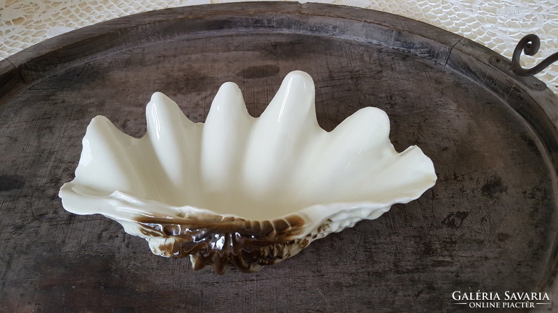 Hollóházi porcelán kagyló,gyűrűtartó,ékszertartó 20 cm.