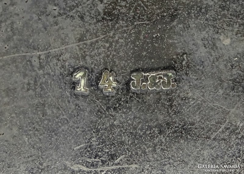 1J437 old marked copper box goldsmith's work sugar holder