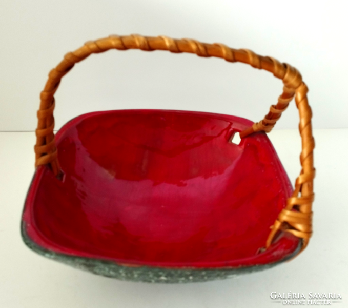 Retro mid century juried braided lug industrial artist ceramic table centerpiece, seller