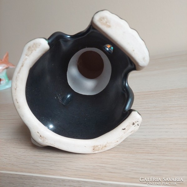 Mid century retro ceramic cat candle holder