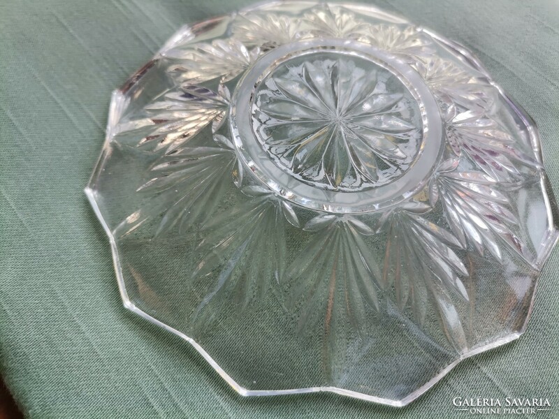 Retro glass cake plate, unique crystal cake gift, old glass plate sets