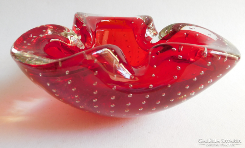 Galliano ferro murano - controlled bubble glass bowl