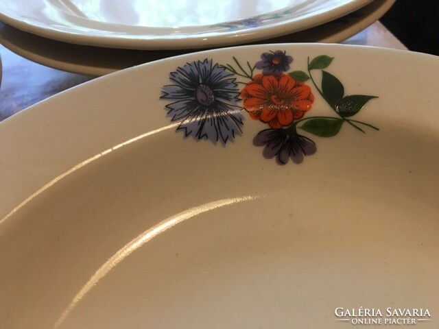 Set of plates with poppies and cornflowers