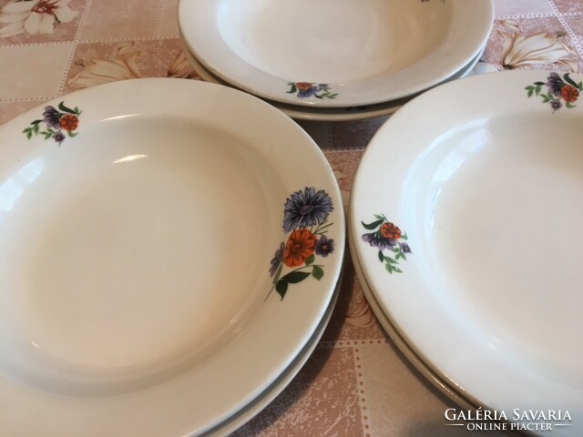 Set of plates with poppies and cornflowers