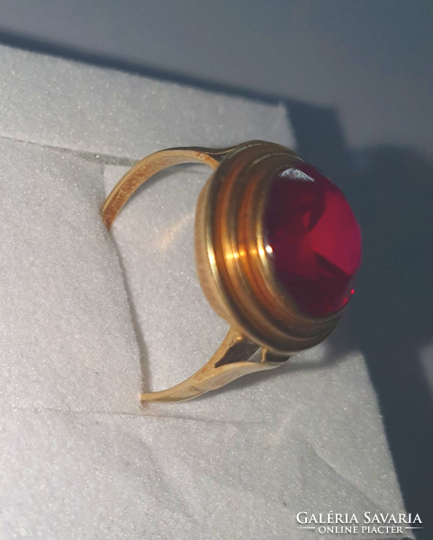 Antik Piros köves gyűrű