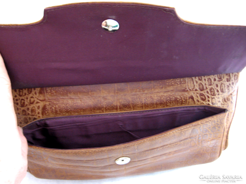 Crocodile leather elegant brown retro bag