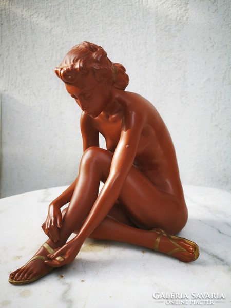 Gyönyörű Art Deco Meztelen hölgy kerámia Ausztria jelzett