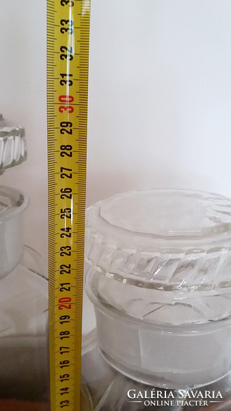Old 2 large glass sugar bottles with stoppers from the store