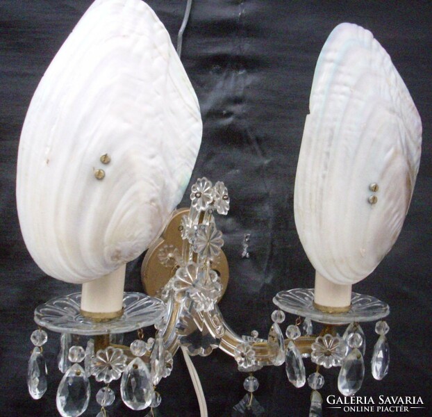 Crystal wall arm with shell shell