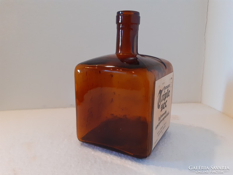 Retro liqueur bottle curacao triple sec labeled gschwindt budapest bottle