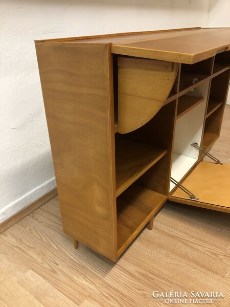 Retro, mid-century modern period-correctly renovated, exceptional flawless console cabinet, hall cabinet
