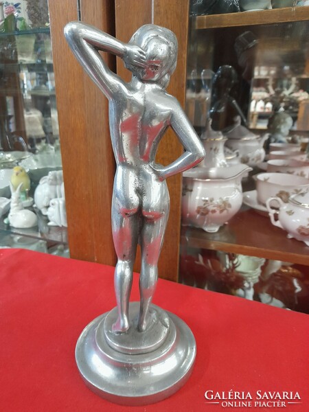 Cast aluminum maugsch classic female nude statue. 31 Cm.