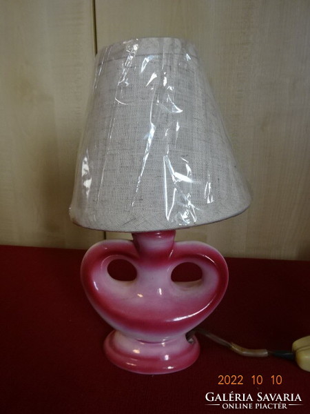Magyarszobatfai handmade porcelain table lamp, pink. He has! Jokai.