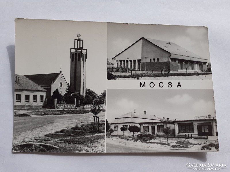 Régi képeslap Mocsa épületek fotó levelezőlap
