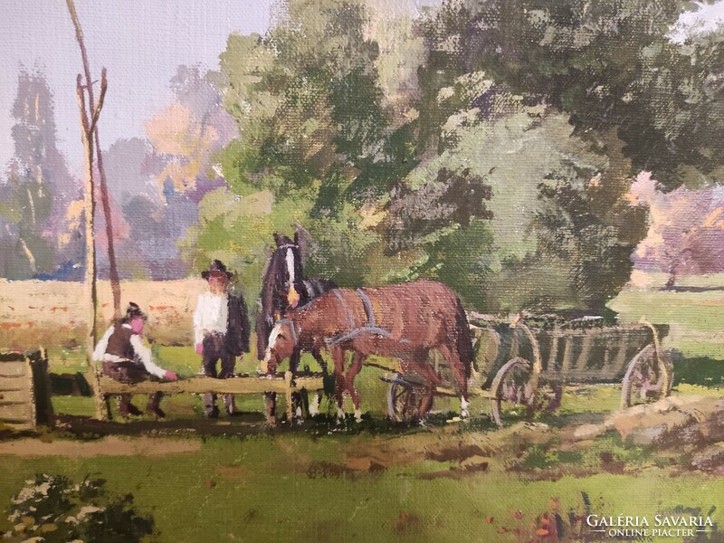 Harenczi festmény lovas életkép
