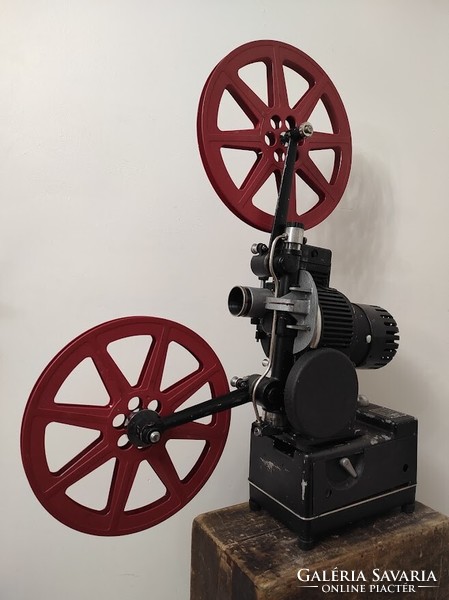 Antik film vetítő gép mozi projektor nagy nehéz gép eredeti fa dobozában 543 5982