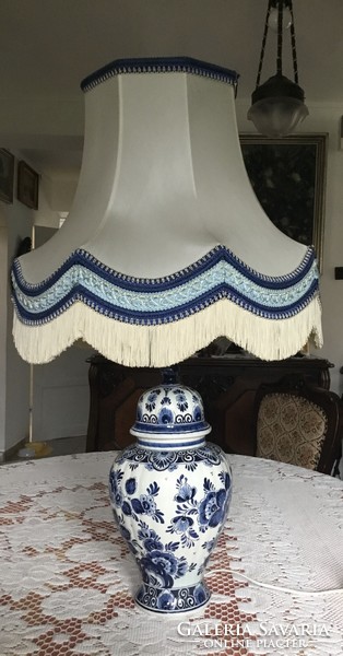 Delft Dutch hand painted antique porcelain table lamp