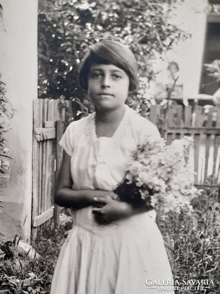 Old child photo of little girl vintage photo