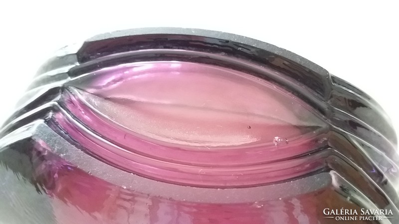 Retro lila üveg hamutál régi hamutartó hamuzó