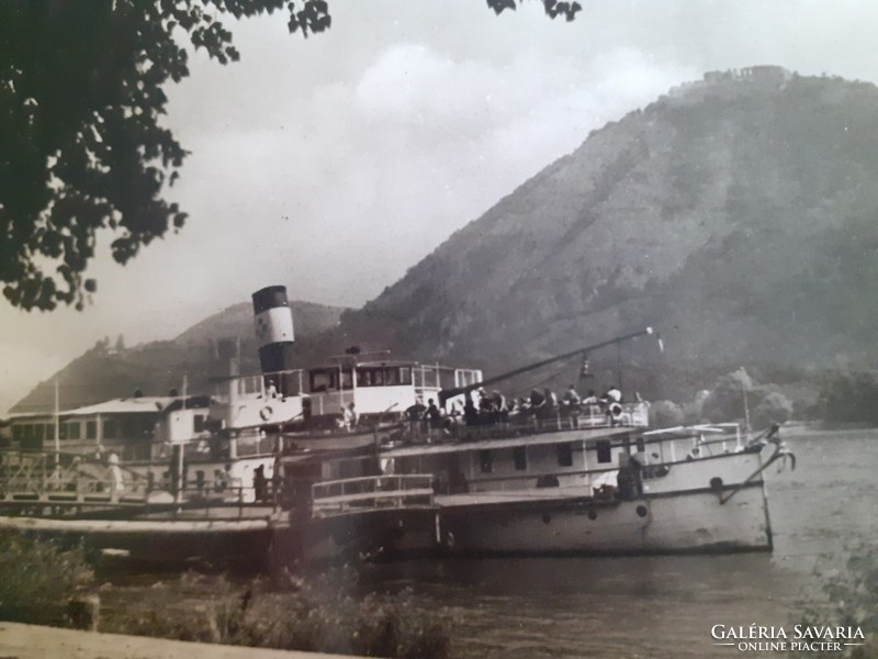 Old postcard 1959 Nagymaros boat station photo postcard