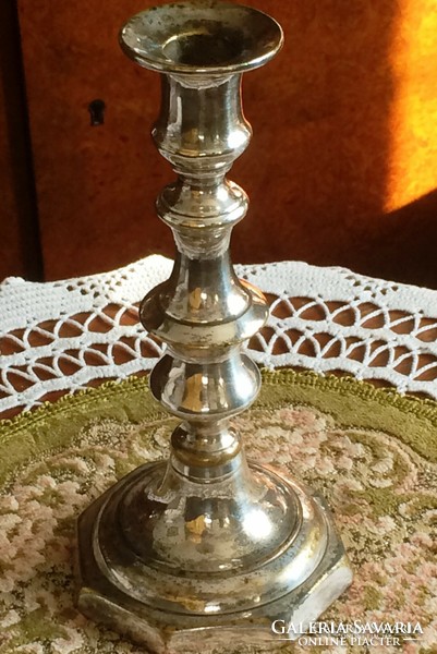 Old silver-plated alpaca, elegant candlestick to enhance the festive atmosphere
