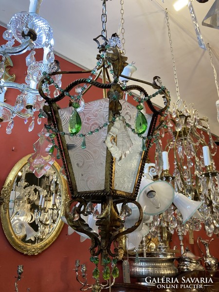 Bronze frame corridor chandelier with crystal decorations (fcs05)