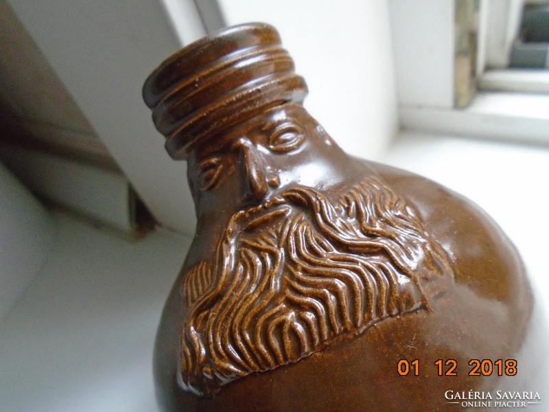 Decorative pitcher with a bearded head, contemporary artwork, novel, labeled