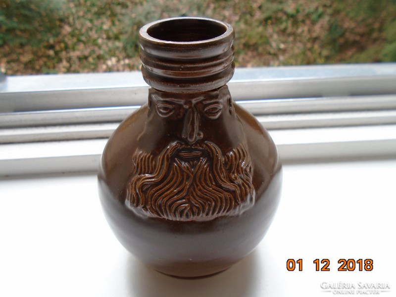 Decorative pitcher with a bearded head, contemporary artwork, novel, labeled