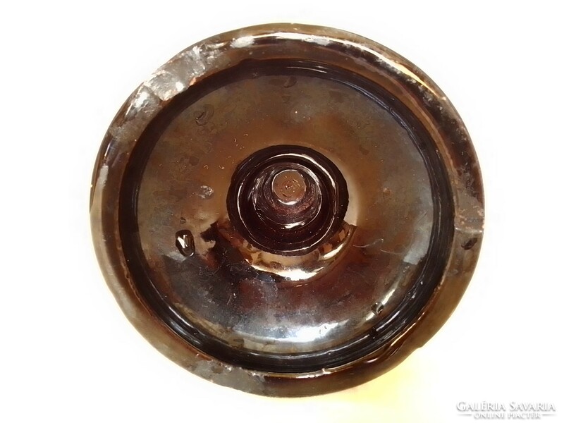 Régi antik fekete mázas kerámia urna váza, szép klasszikus forma, századfordulós, mezőtúri