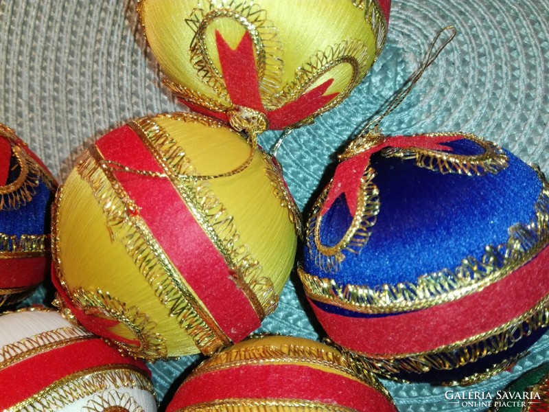 Retro Christmas balls ....Silk 10 pcs handmade.