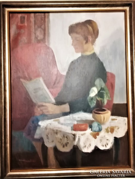 Mácsai István, olvasó nő