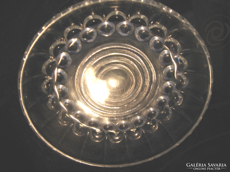 Retro beaded, bubbly Reims France glass bowl, plate