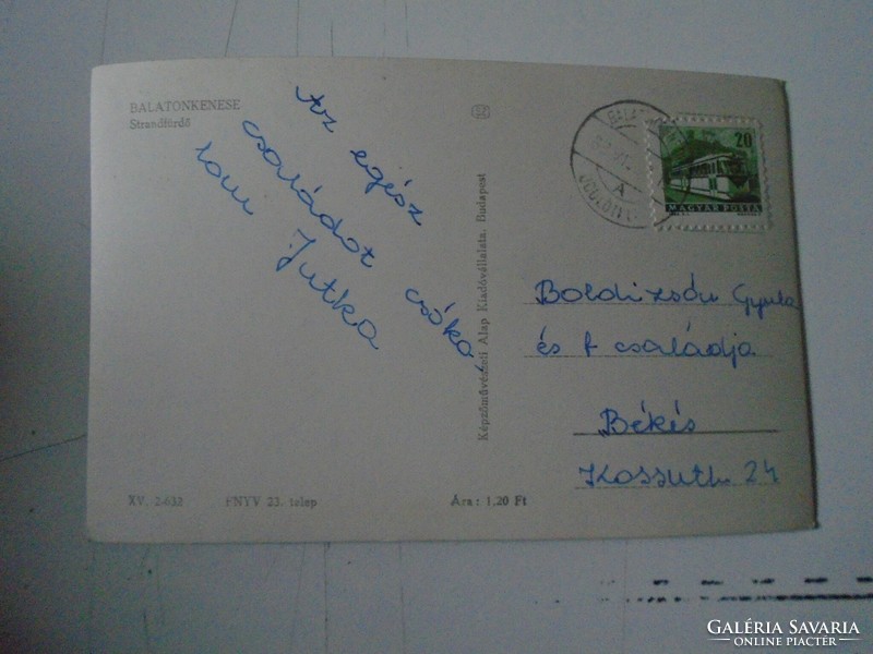 D191150 old postcard - Balaton Balatonkenese stand bath 1963