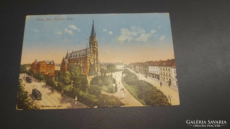 1911.Graz Jézus szíve templom antik képeslap