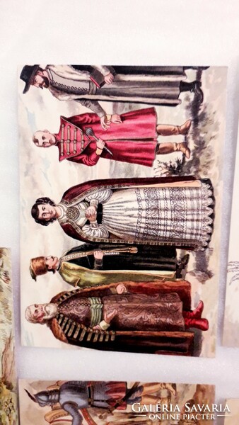 Postcard 5 pieces, series, Hungarian costumes