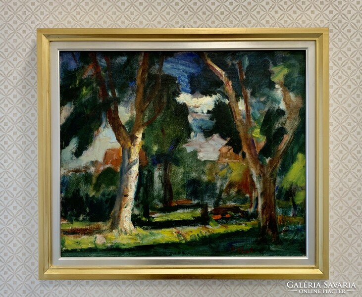 János P. Bak (1913-1981) forest c. Painting for sale