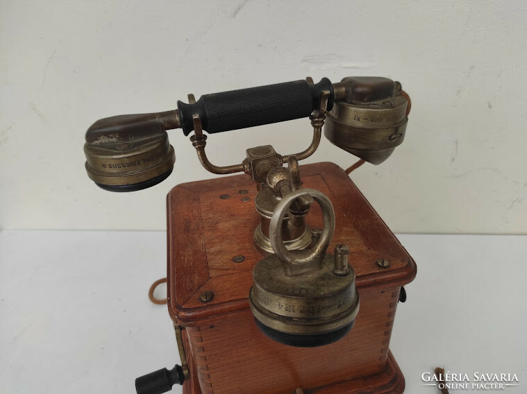 Antique telephone 1890-1910 years device tabletop wooden box paris 975 6089