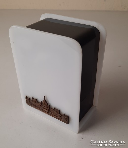 Art deco vinyl card holder box with country house decoration