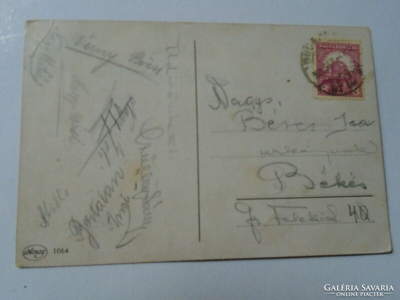 D191183 old postcard - sent with many signatures to Békés - Beres ica - Bertalan Vecsey nagy 1920'