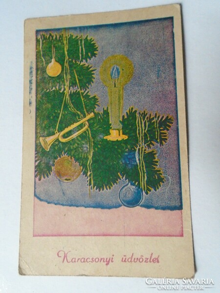 D191192   Régi békebeli képeslap -Karácsony Beliczay Major postaügynökség bélyegzés - Újkígyós 1948