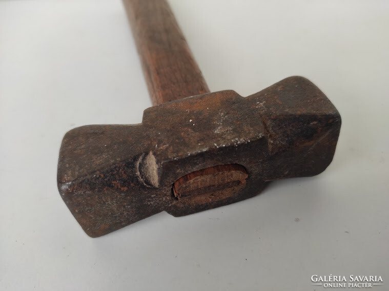 Antik bányász szerszám kalapács kovácsolt vas bánya vájár eszköz 972 6092