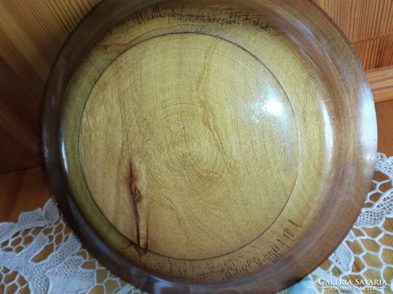 Carved wooden plate, mandala pattern...