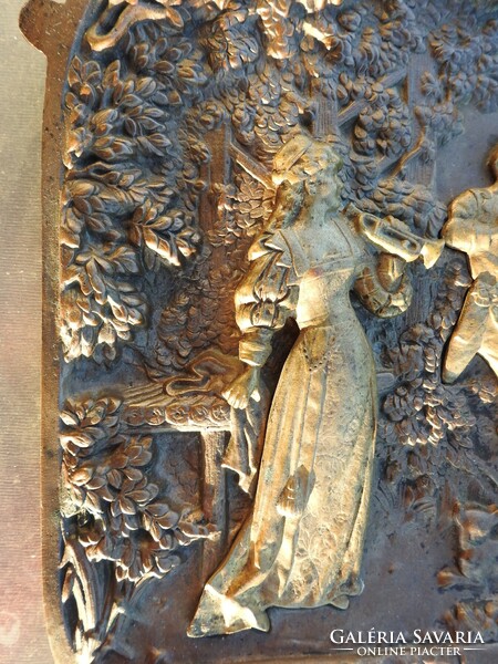 Szecessziós réz és bronz falikép