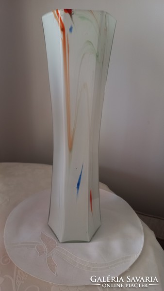 Régi több rétegű fújt üveg padlóváza, 40 cm, vélhetően Muránói
