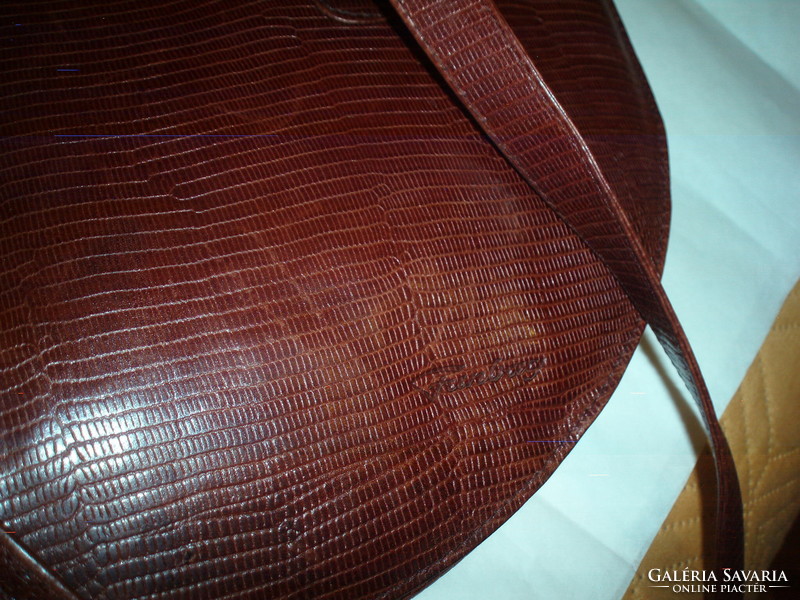 Vintage lizard large shoulder bag