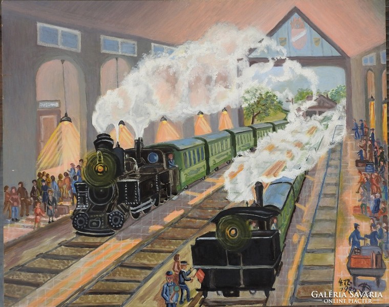 Painting by a German contemporary painter at the train station