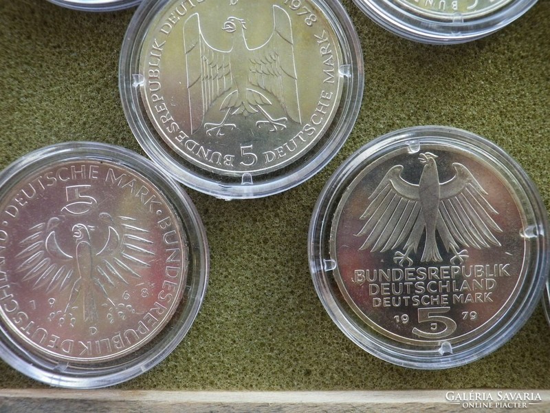 10db német ezüst 5 márka egyben