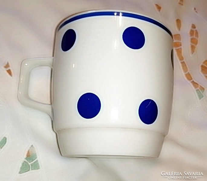 Retro blue polka dot Zsolnay mug 29.